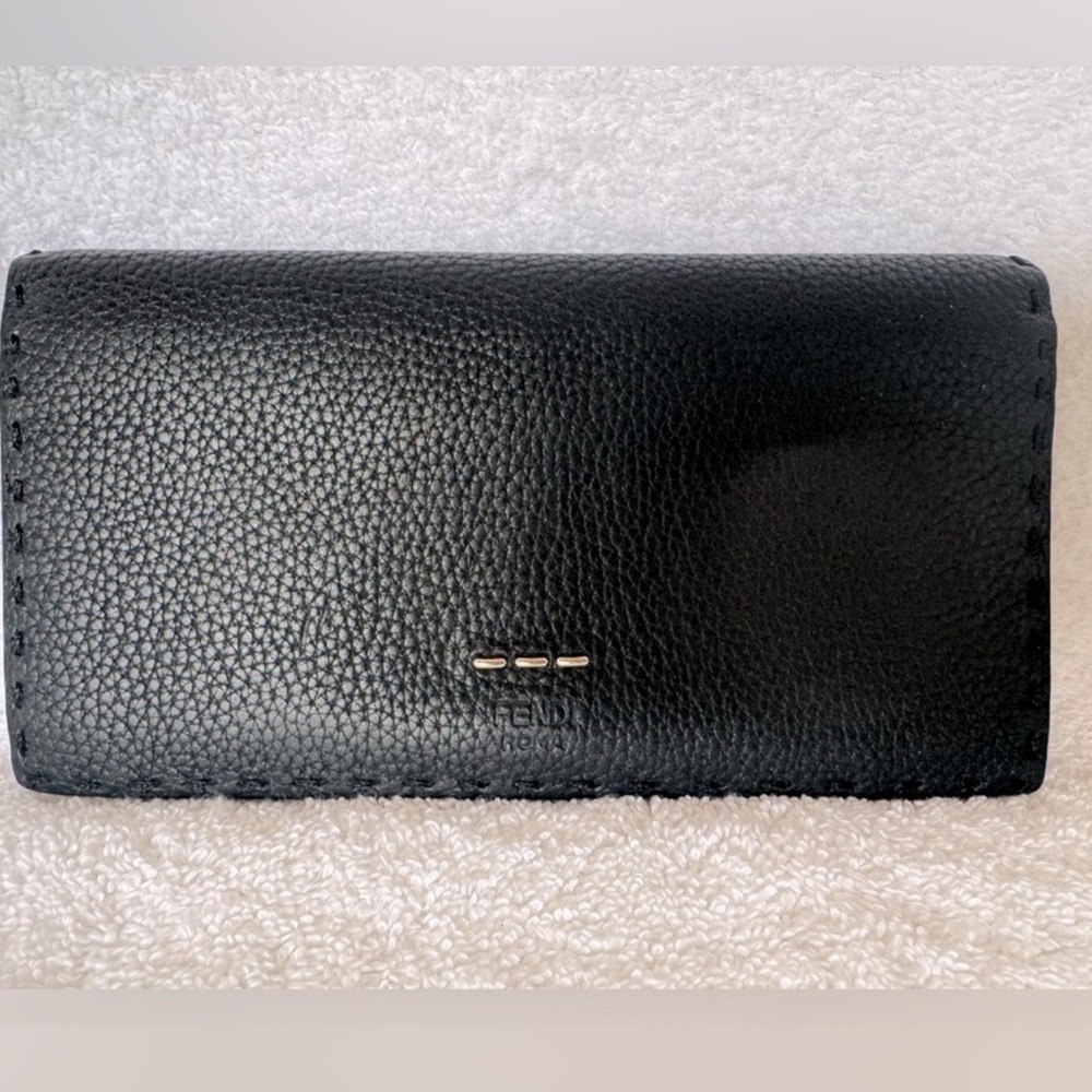Authentic Fendi Textured Black Leather Wallet